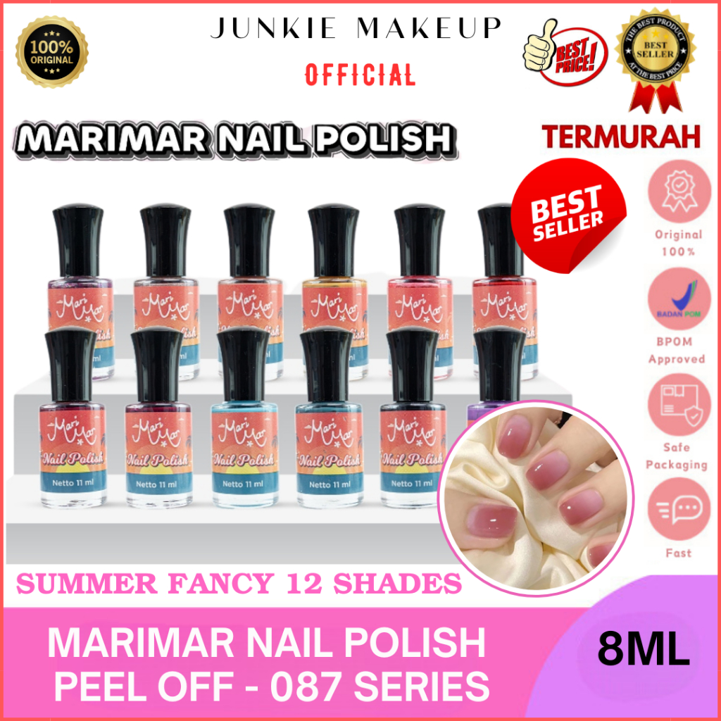 𝗝𝗨𝗡𝗞𝗜𝗘 𝗠𝗔𝗞𝗘𝗨𝗣 - Kutek Peel Off Kutek Halal Untuk Sholat / Nail Polish Gel /  MARIMAR NAIL POLISH COD