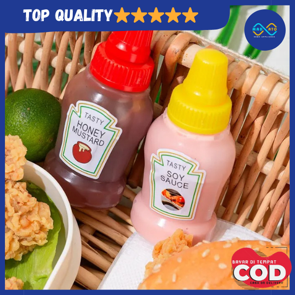 BOTOL SAOS MINI BULAT BOTOL SAOS KECAP BENTO SAMBAL MADU MAYONAISE MINI TRAVEL WADAH BENTO BOTOL