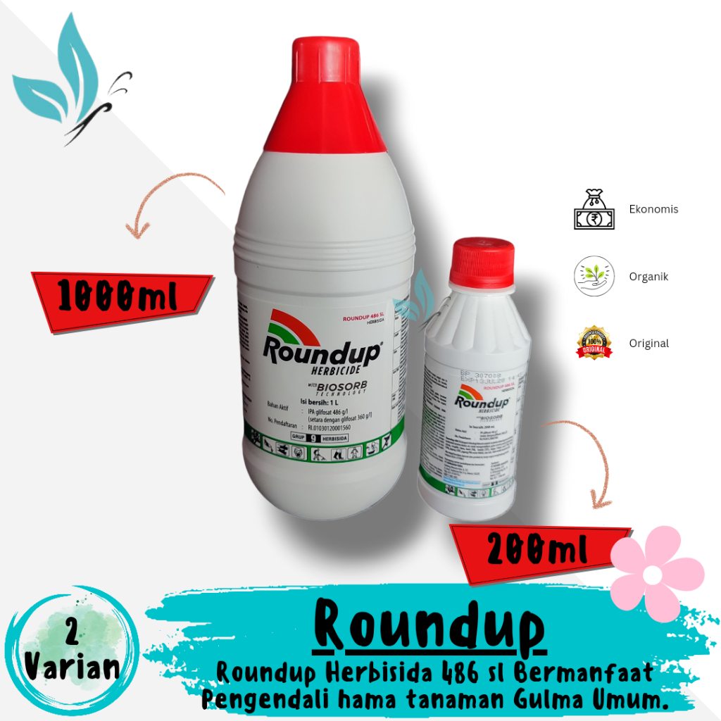 Roundup Herbisida 486sl Obat Pembasmi Hama Gulma Rumput Liar Cair