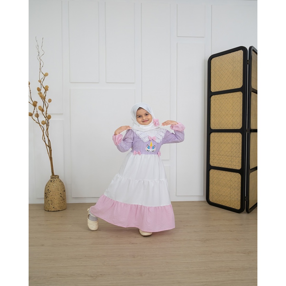 Princessa Flami Cotton Unicorn Muslim Dress G1278