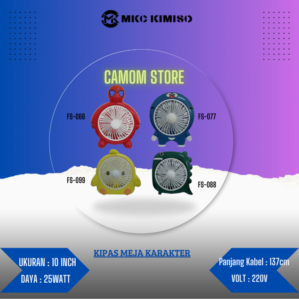 Kipas Angin Mini Karakter 10 Inch - Kipas Angin Mini Meja Listrik