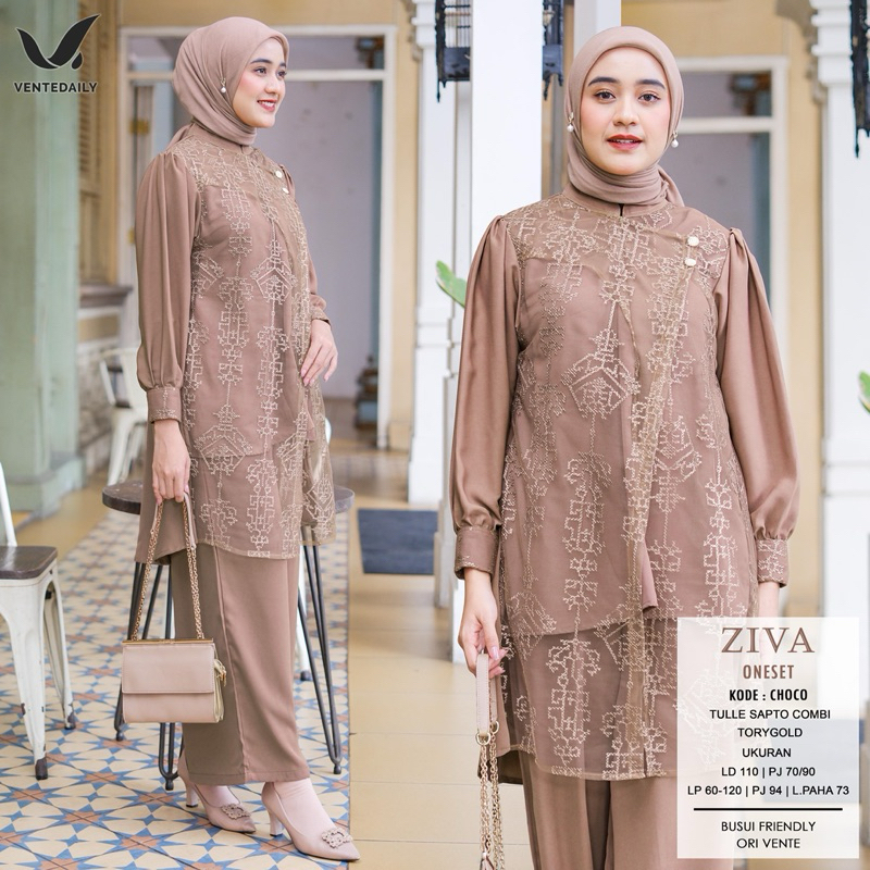 ZIVA SET VENTE / SETELAN TILE BROKLAT RAYA ONESET SETELAN CELANA TULLE MIX TORYGOLD SET PESTA