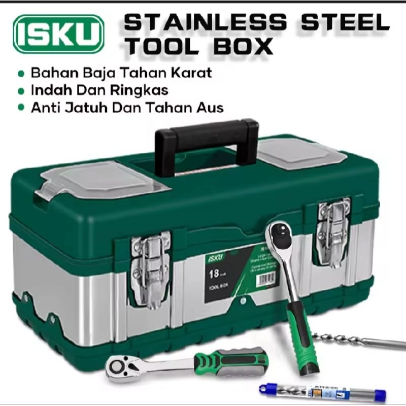 ISKU TOOL BOX / alat Perkakas UKURAN BESAR dan KECIL, MATERIAN BAJA