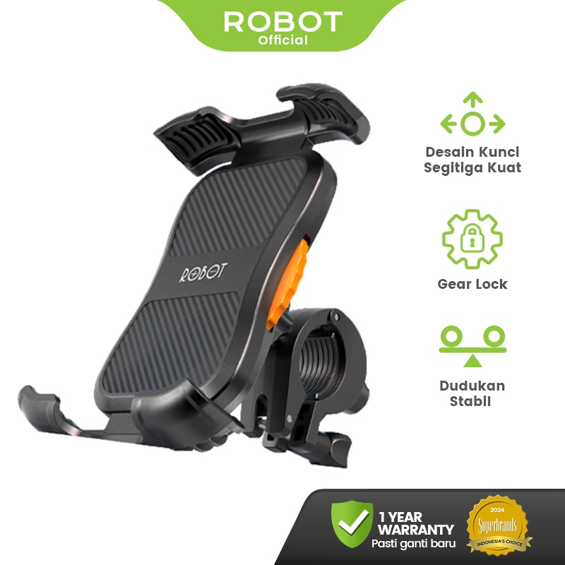 ROBOT RT-MH03 MH04 MH02 Holder HP Motor & Sepeda Universal Gear Lock Kuat Anti Jatuh 360° Rotasi Kom