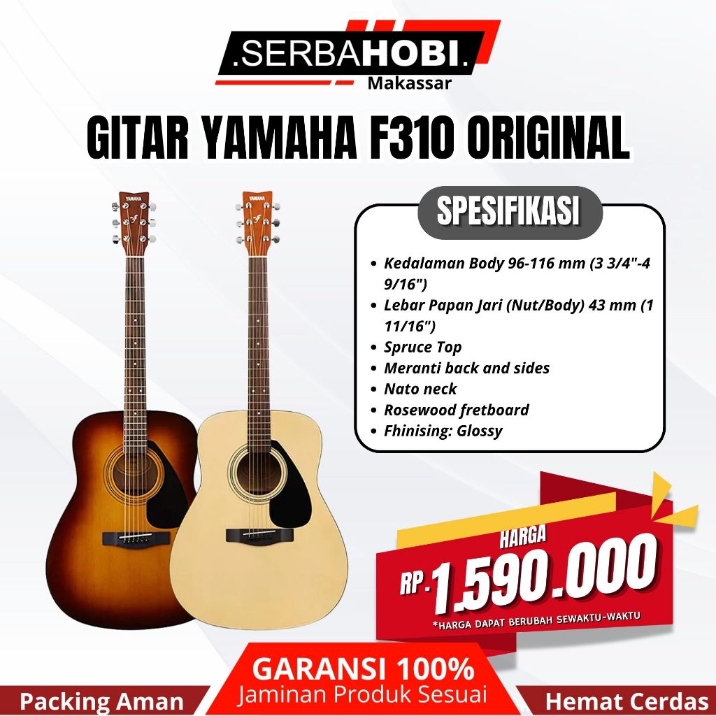 Gitar Akustik Yamaha F310 Original Profesional Terbaik Suara Mantap