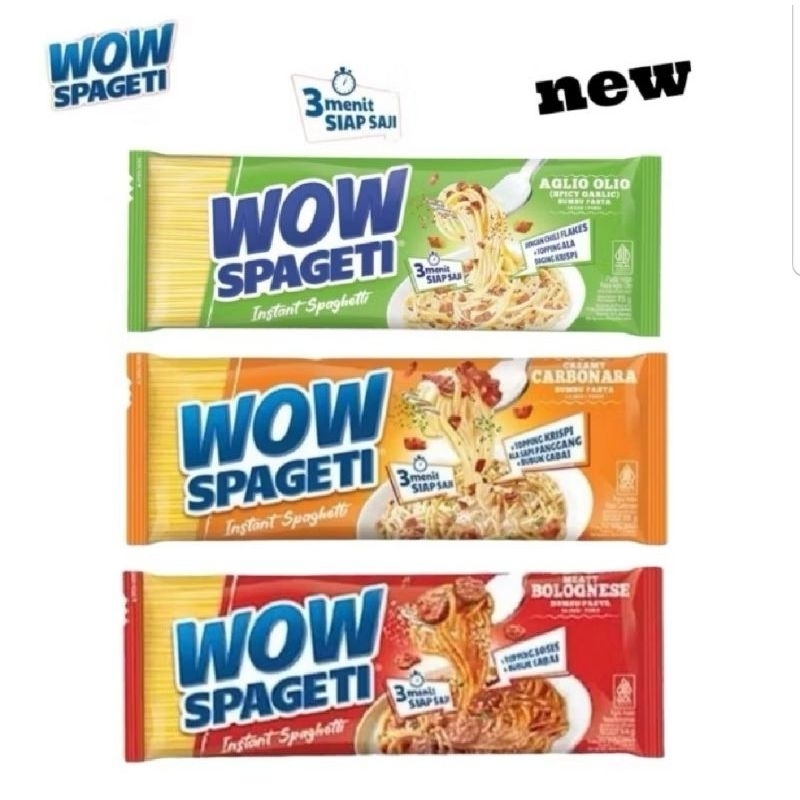 

WOW SPAGETI 3 varian AGLIO OLIO SPICY GARLIC/CARBONARA/BOLOGNESE 15pcs