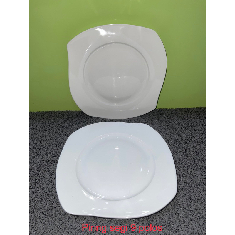 Diante 3pc Piring segi 9 gelombang / Piring keramik SNi / Piring saji / Piring kue