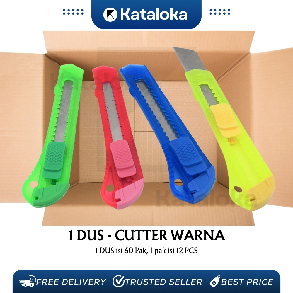 GROSIR!!! (1 DUS ISI 720 PCS) Cutter Transparan Besar - Pisau Cutter Besar - Cutter Bening Transpara