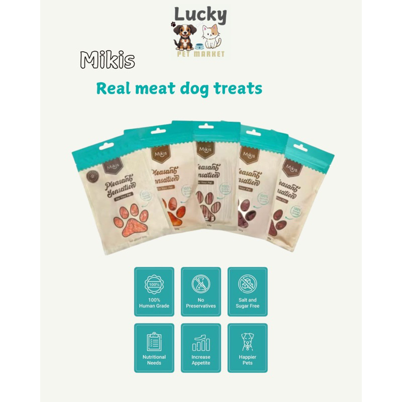 Mikis dog snack. Human grade dog snack. 100 gram