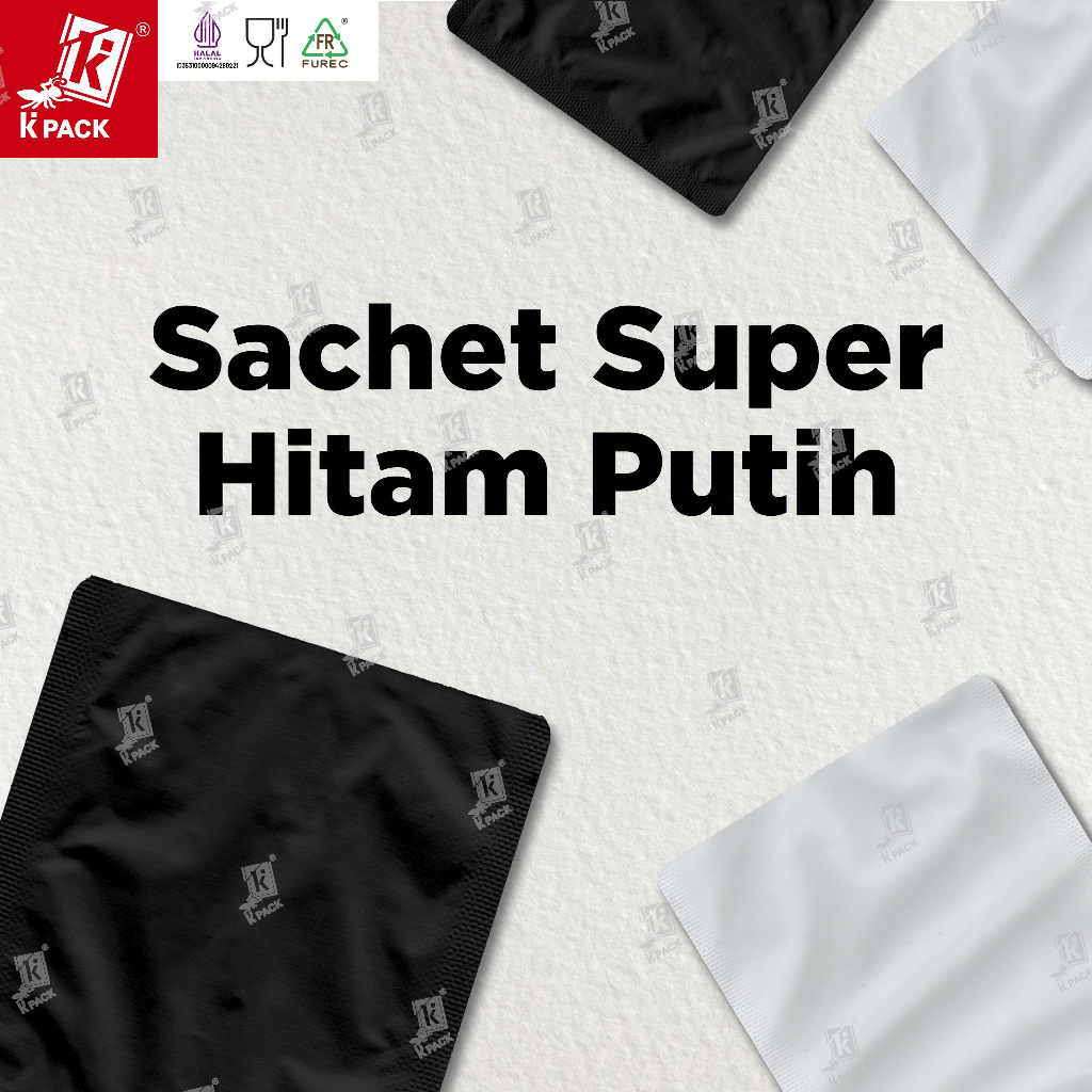 Sachet Super KPack (Hitam Putih) kemasan kopi alumunium foil