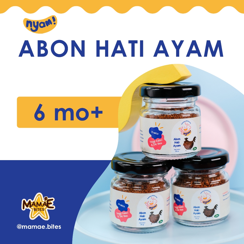 

NYAM Baby Food - Abon Hati Ayam | MPASI Anak Bayi Abon NYAM BB Booster (Tanpa MSG Pengawet)