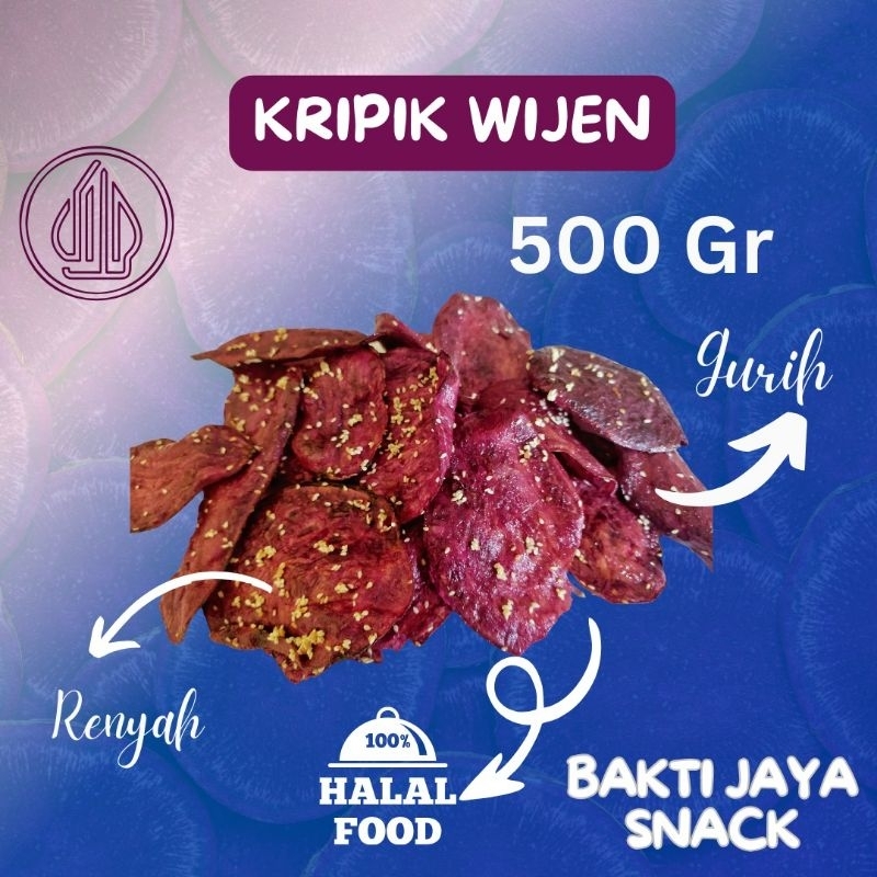 

Kripik Ubi Ungu Wijen Bakti Jaya Snack, Dengan Berat 500 Gram, manisnya Pas, Renyah Dan Gurih