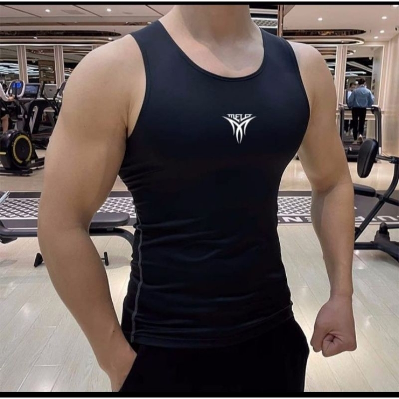 Singlet pria Gym Body fit / Tanktop pria gym metalic M L XL XXL 3XL 4XL