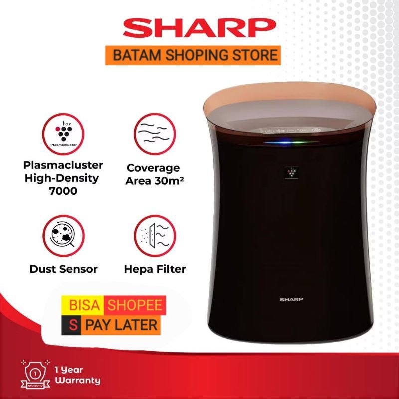 AIR PURIFIER SHARP FP F40Y T PEMBERSIH UDARA RUANGAN WITH PLASMACLUSTER HIGH DENSITY 7000 JARAK 30m2