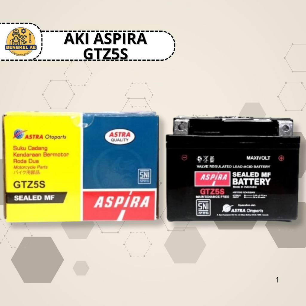 Aki Aspira GTZ5S Accu Kering Aki Sepeda Motor Merk Aspira