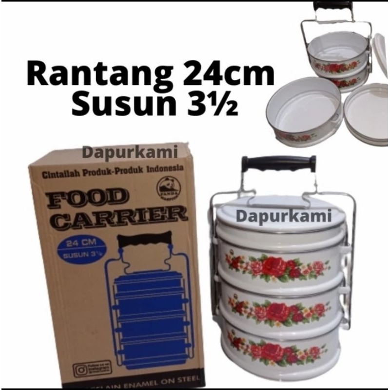 Rantang Enamel JUMBO 24CM Susun 3,5 Rantang Tenong Maspion Ori