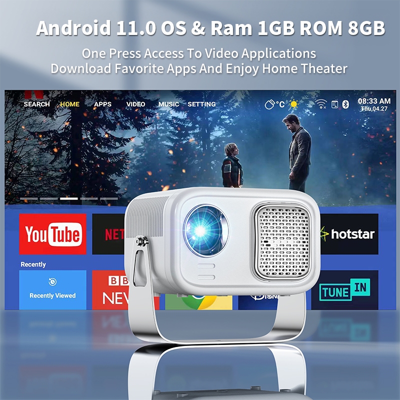 QIAOELT K1 Android Proyektor Mini Android 11os Smart Proyektor 6000 Lumens Proyektor Hp 1080P Full