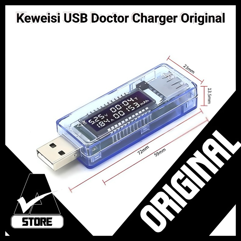 KEWEISI USB DOCTOR / DETEKSI CHARGER VOLT DAN AMPERE TRANSPARANT