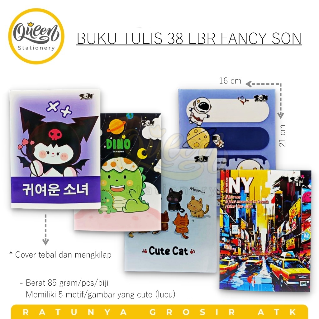 

1 PCS BUKU TULIS 38 LEMBAR SON BUKU TULIS SEKOLAH BUKU CATATAN