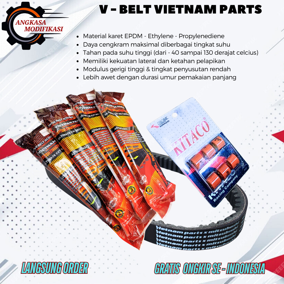 Van Belt - V Belt Vario 125 Old V-BELT VANBELT BELT VARIO 125 KODE KZR VIETNAM PARTS