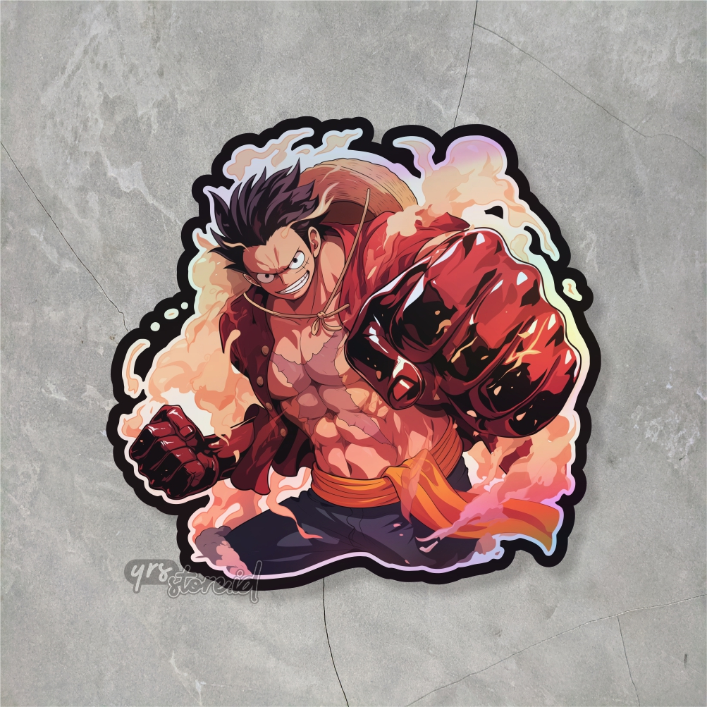 

Sticker Anime Hologram Luffy Gear Fourth Ukuran +- 7 x 6,8 cm sticker case hp laptop dll murah