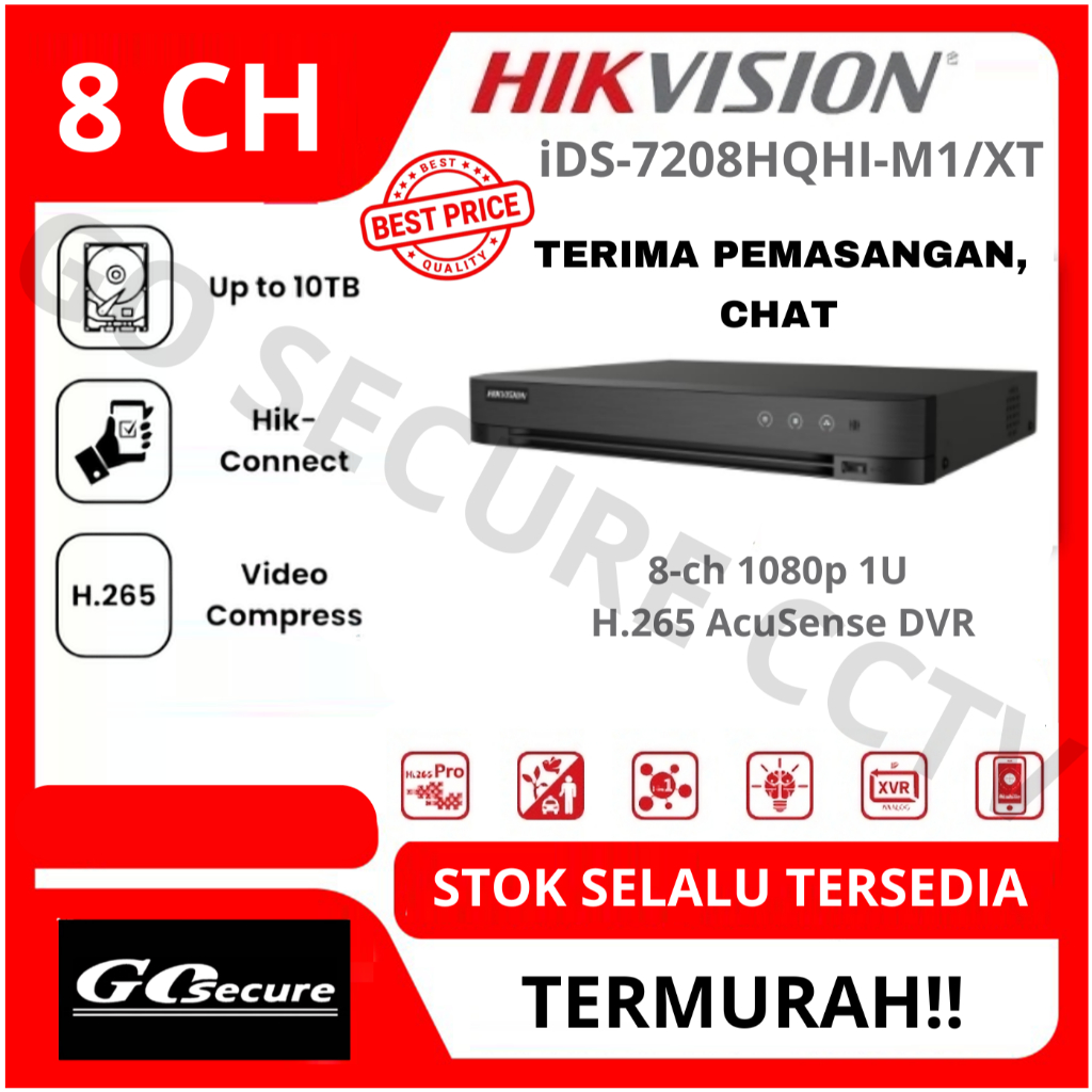 DVR 8CH HIKVISION iDS-7208HQHI-M1/XT / DVR HIKVISION iDS-7208HQHI-M1/E DS-7208HQHI-K1/E