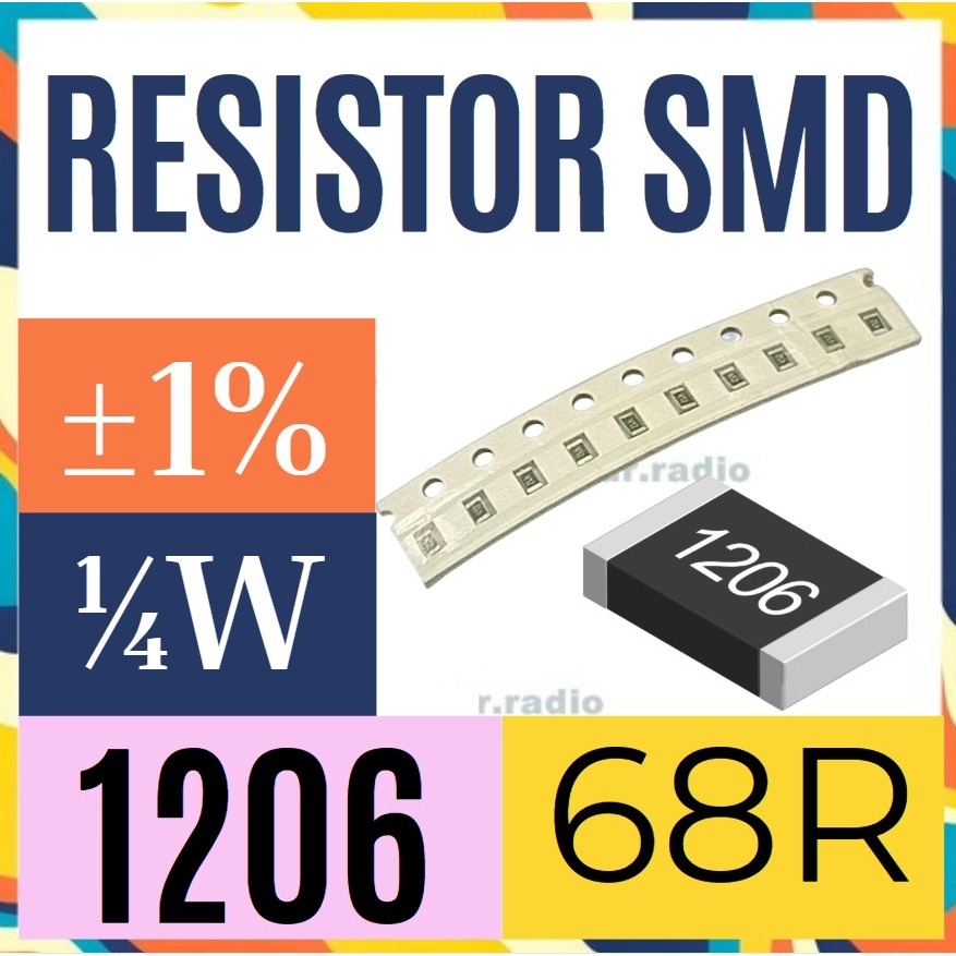 10 pcs R Resistor 68R ohm smd 1206 168 R  68 Ohm 1%