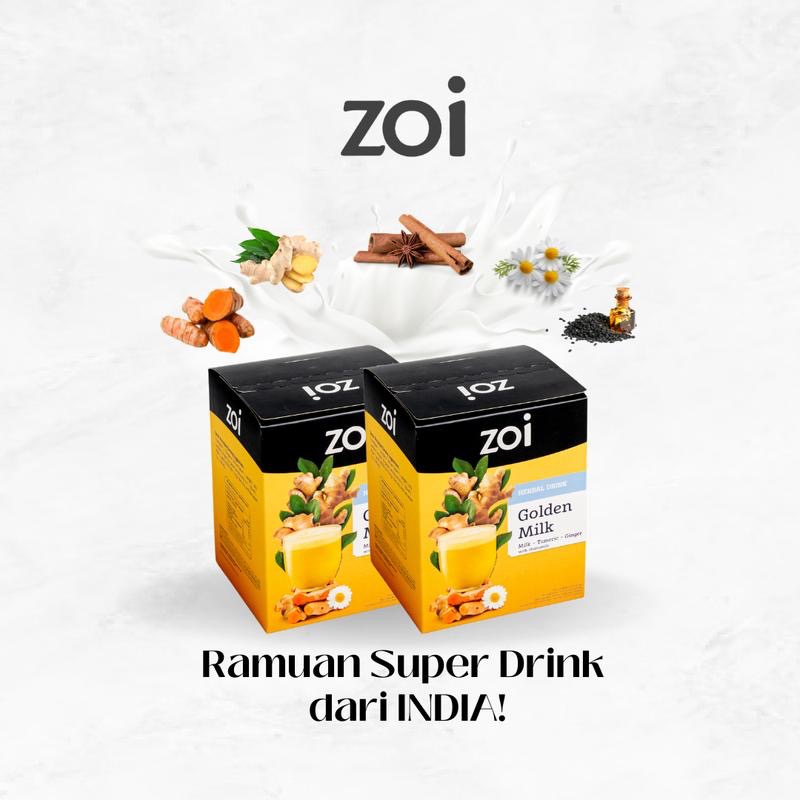 

[2 BOX] ZOI GOLDEN MILK Susu Herbal Susu Sehat Susu Kambing, Jahe dan Kunyit -Susu Kambing Etawa