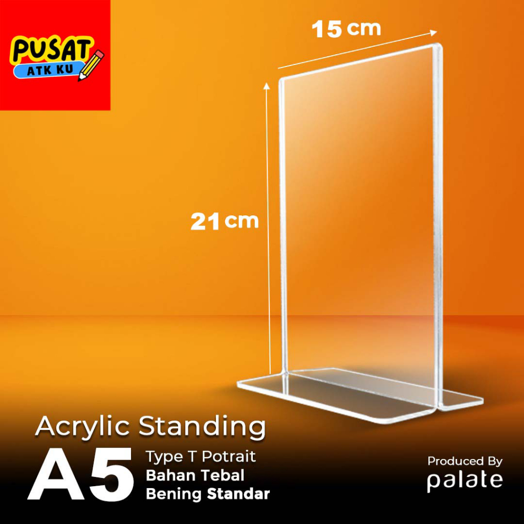 Display Akrilik A5 / Tempat brosur Akrilik ukuran A5 / Tent Akrilik / Display Qris / Tempat Qris