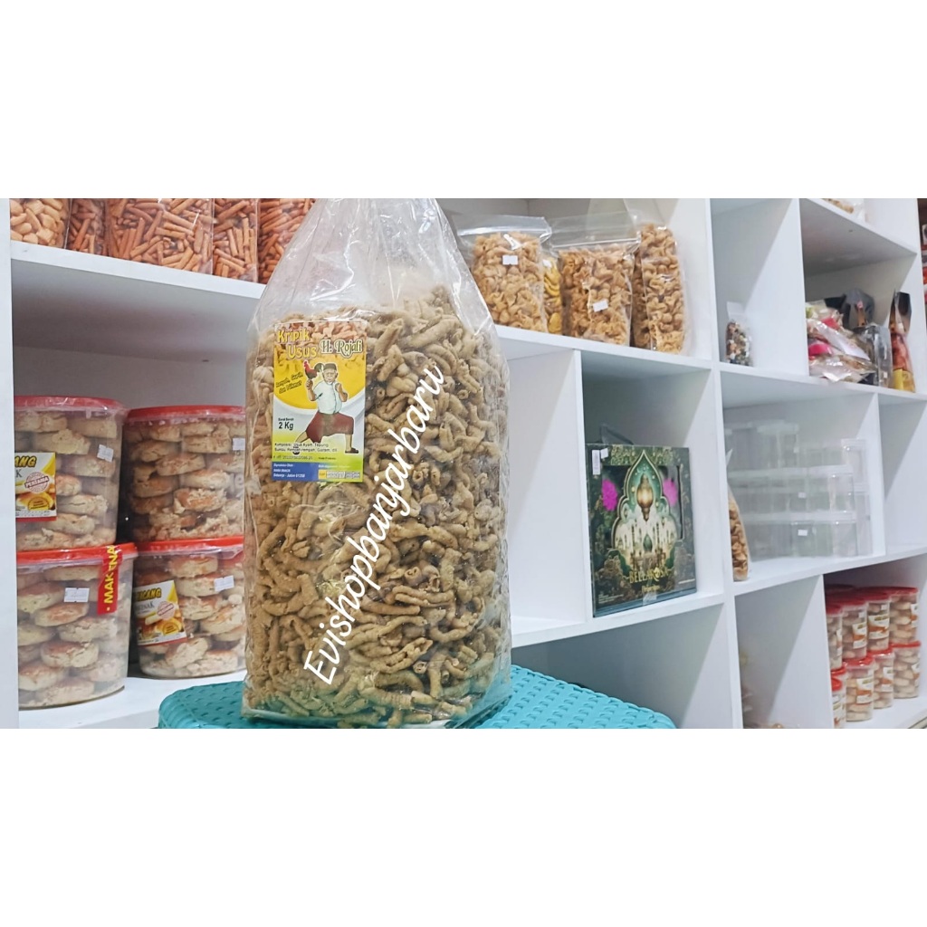 

2kg Keripik Usus Ayam Super Original / Keripik Usus H. Rojali 1 Ball / Kripik 2kg Usus ayam