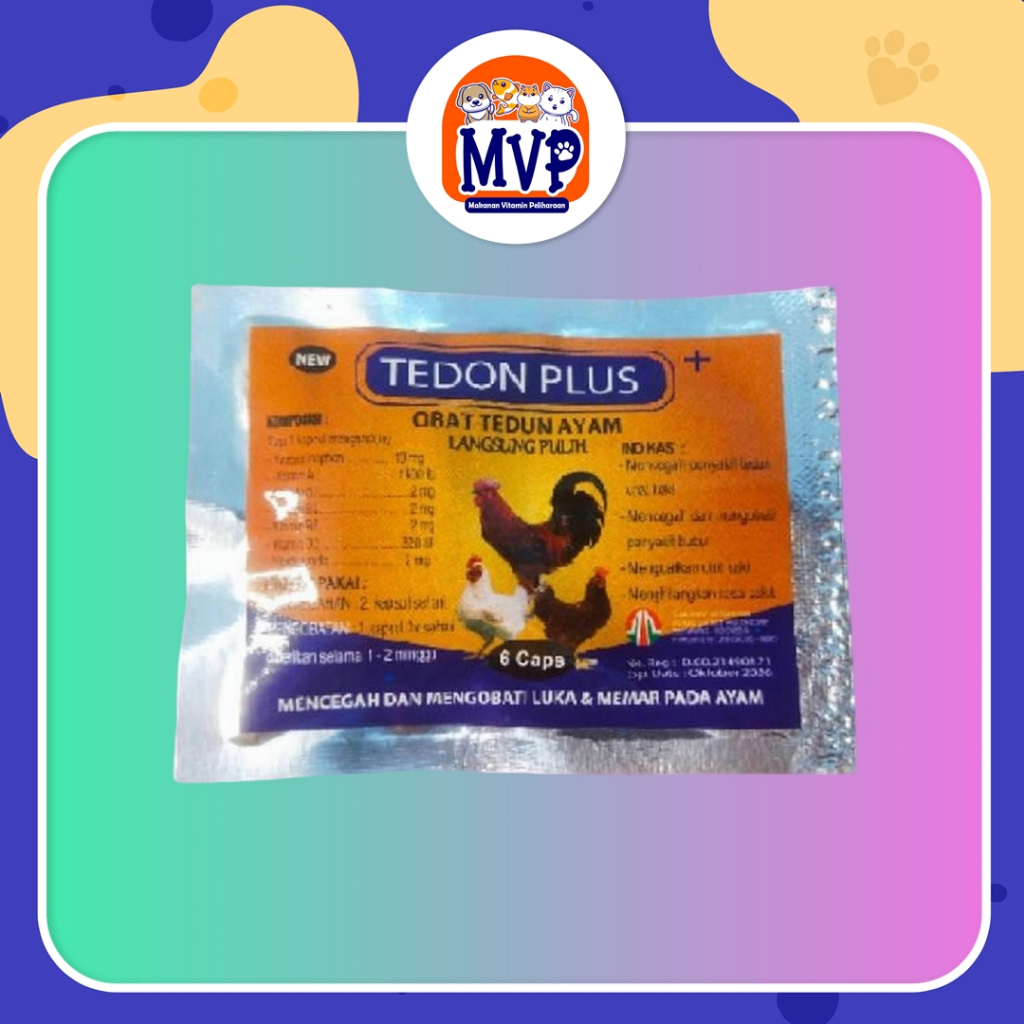 Tedon Plus Ayam 10 Capsul - Mengobati Tedun Bubul , Menguatkan Otot Kaki, Obati Luka Memar Pada Ayam