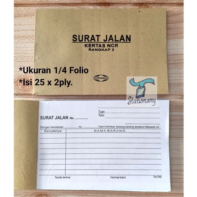 

Buku Surat Jalan 1/4 Folio, 2 Rangkap.