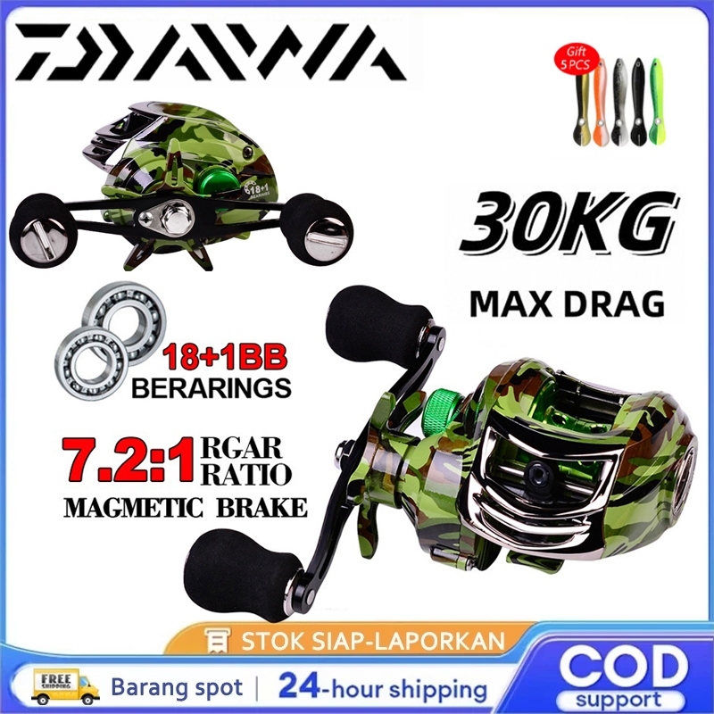 DAIWA Reel Pancing New Casting Fishing Reel Max Drag 30kg Fishing Reel Bright Color 18+1BB Fishing R