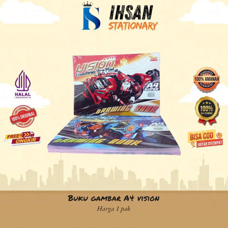 

buku gambar A4 vision isi 10 buku (1 pak)
