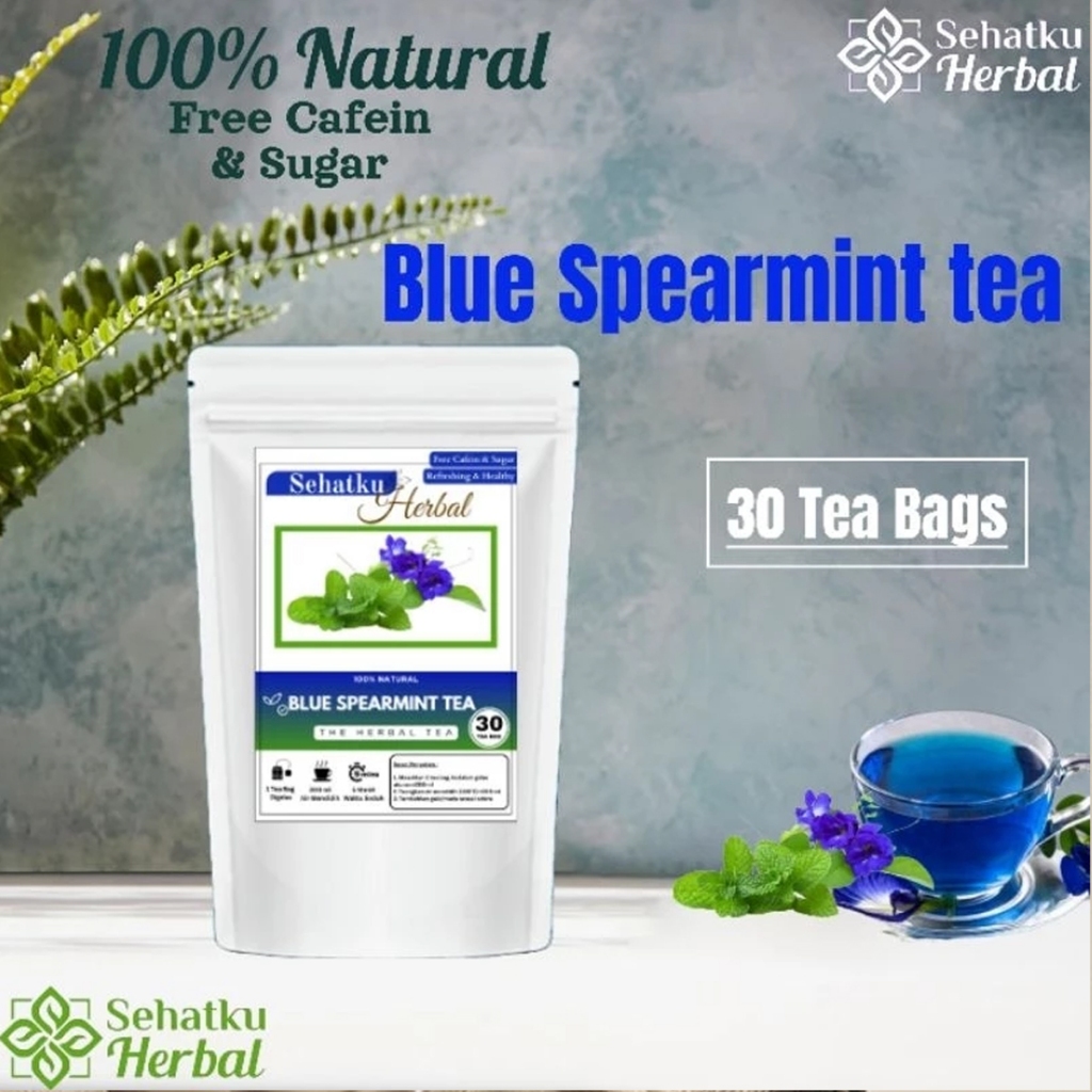 

Blue Spearmint tea : Teh Spearmint dan Bunga telang Isi 30 tea bag