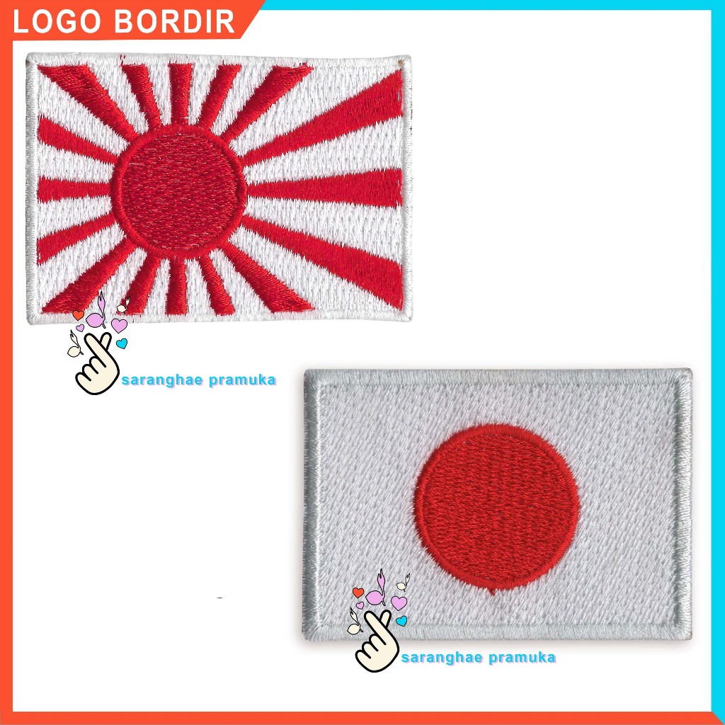 Logo Patch Emblem Bordir Bendera Jepang Nippon Anime