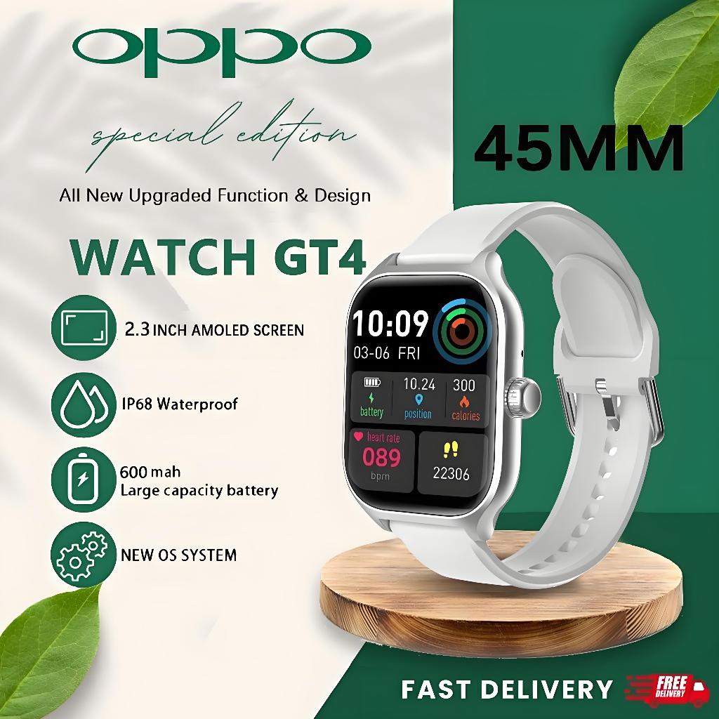 [COD] ORI OPPO Smartwatch GT4 Pro 1.83 inch Full Screen GPS NFC Waterproof Bluetooth Call Jam Smartw