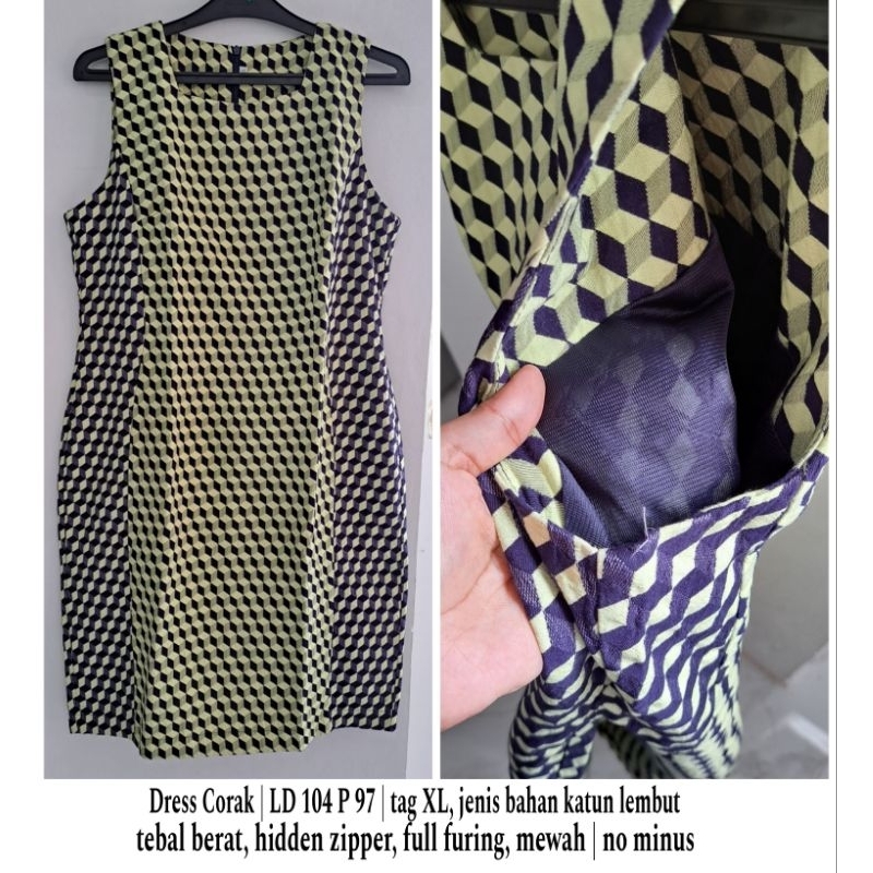 [RARE] Dress Floral polka denim linen cotton