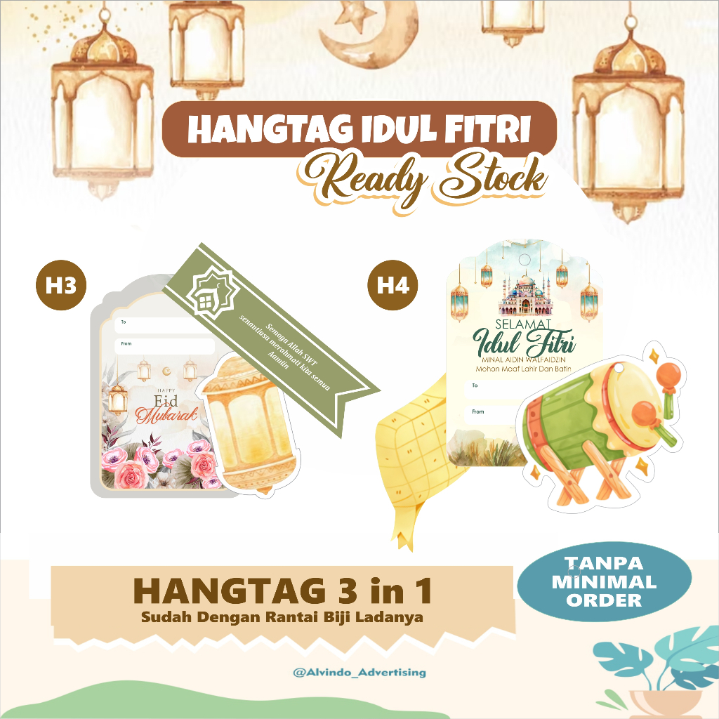 

(3in1) HANGTAG IDUL FITR+RANTAI / GIFT TAG / KARTU UCAPAN