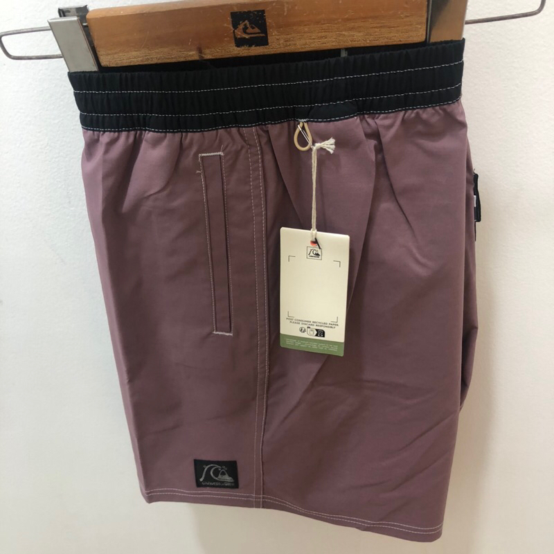 celana pendek pria quiksilver original straight leg bolley 17nb maroon