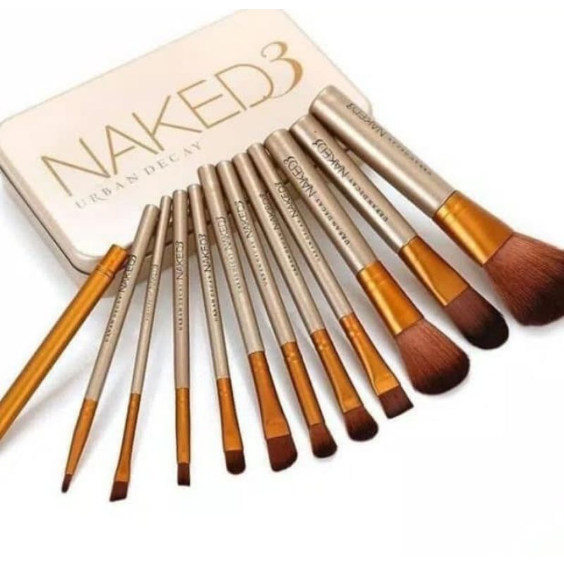 Brush Make Up Kuas 1 Set Naked 3 Alat Kosmetik Make Up Komplit Lengkap Besar Lembut