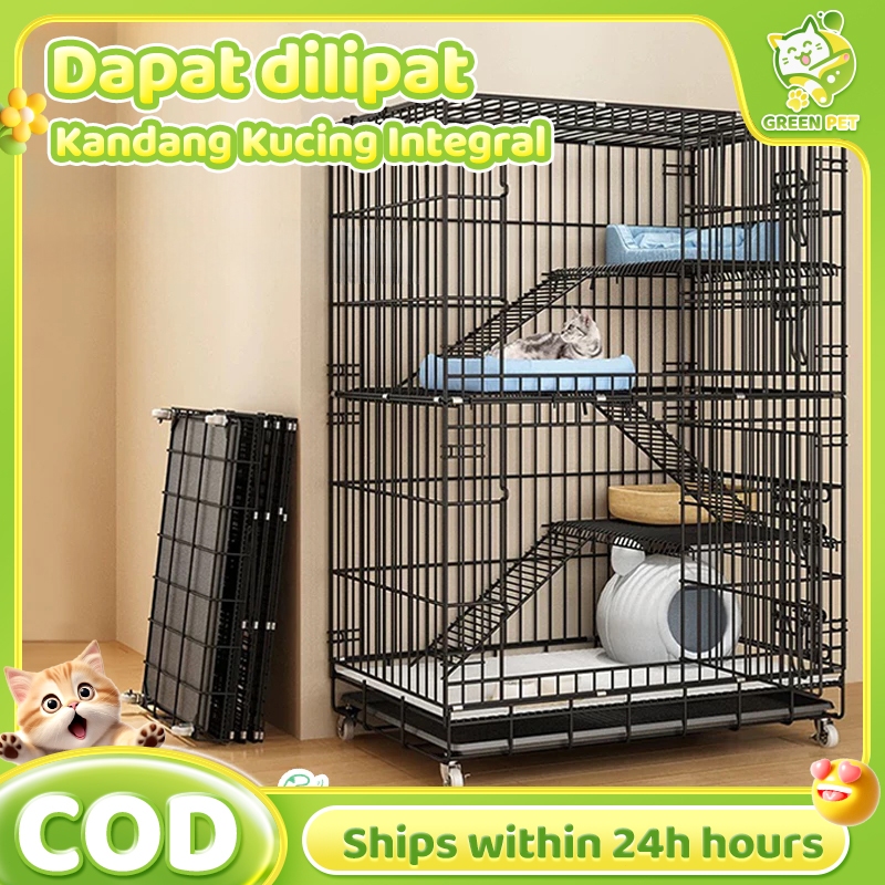PAPAPET Tiga Lantai Empat Lantai Kandang Kucing Kandang Kucing Untuk rumah Sarang Kucing Ruang bebas