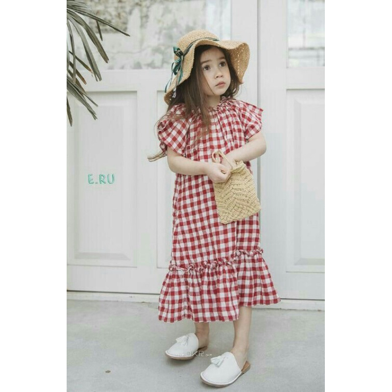 lily dress kotak kotak | dress anak perempuan