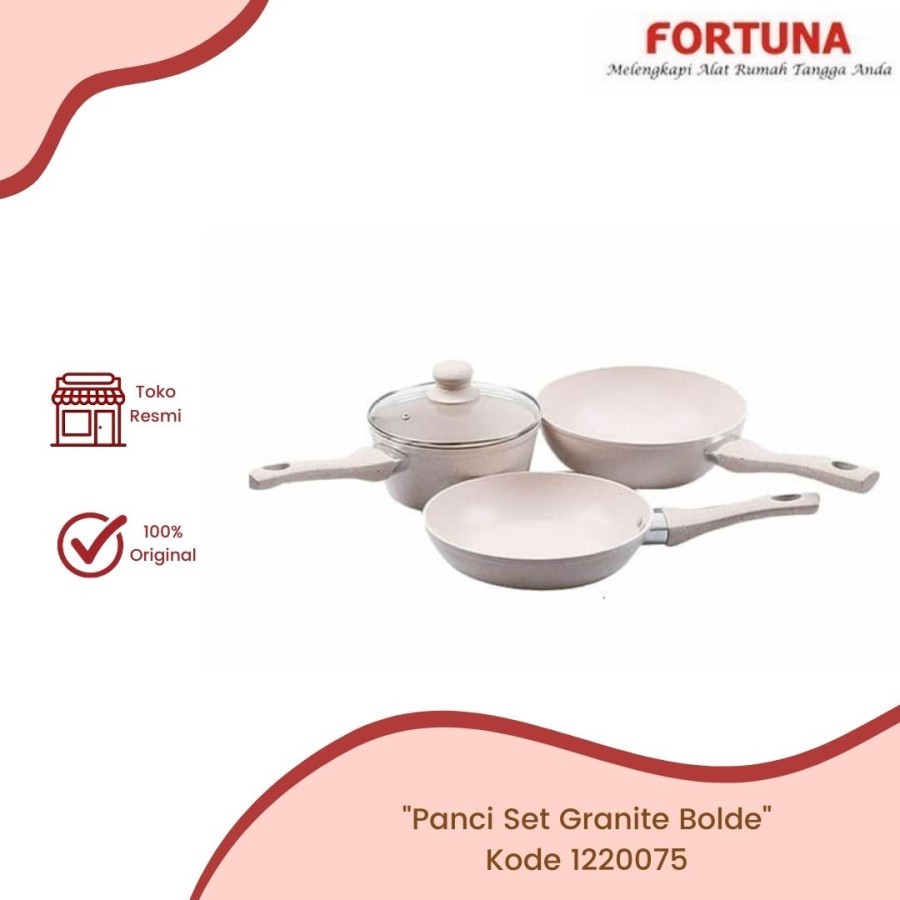 Panci Set Bolde Granite Beige / Panci Bagus