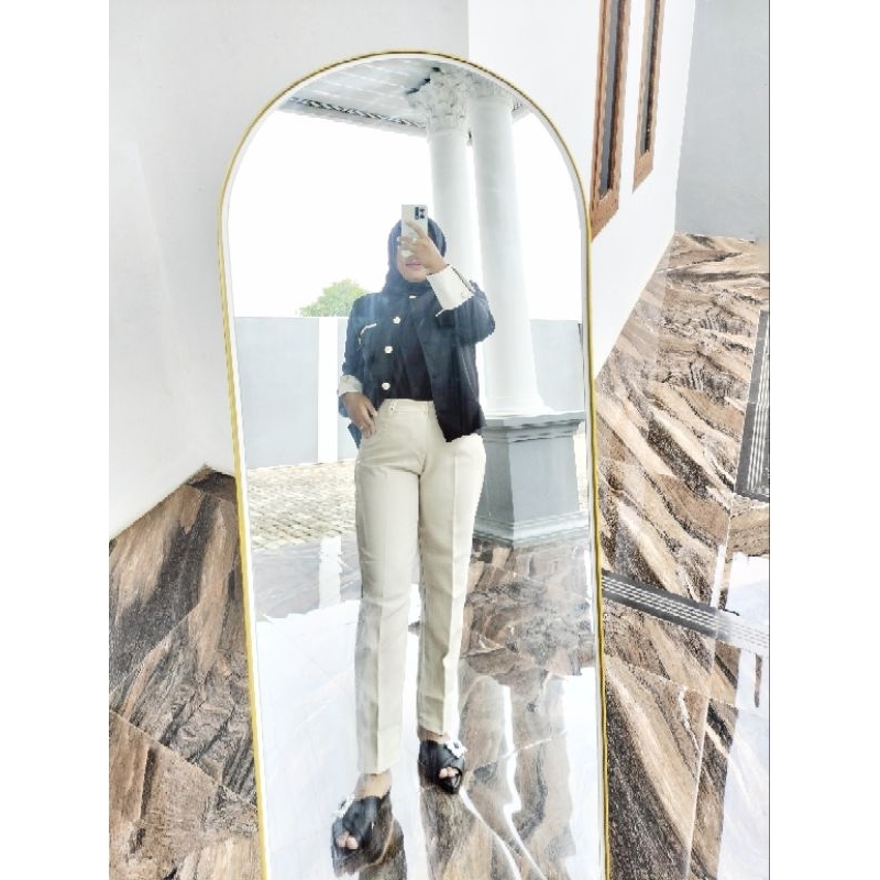 CELANA KERJA CELANA BAHAN CELANA KAIN WANITA RESLETING KANCING