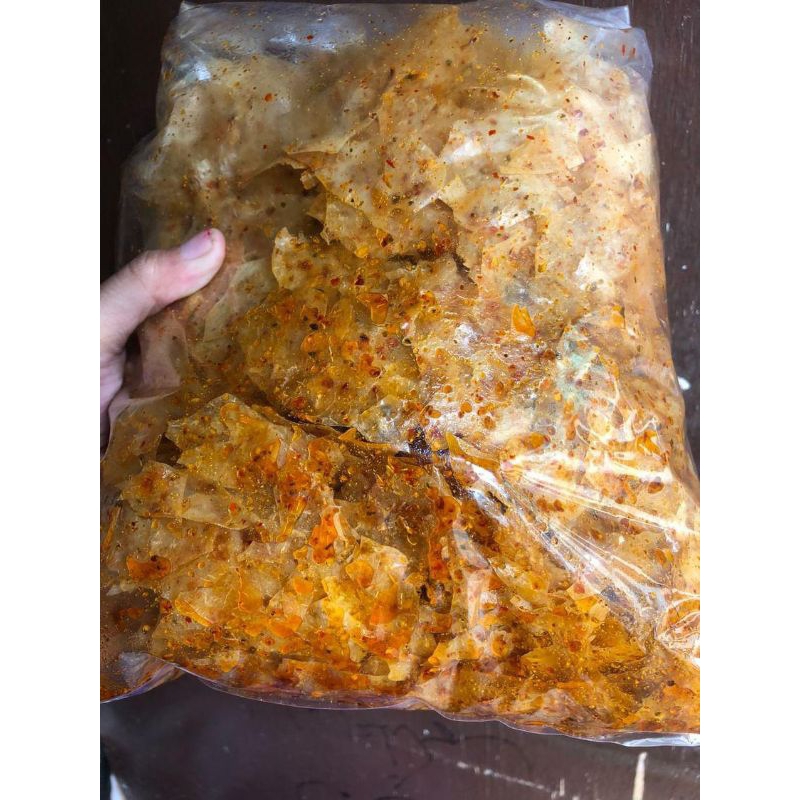 

Kripik kaca/kripik beling pedas aroma daun jeruk renyah gurih