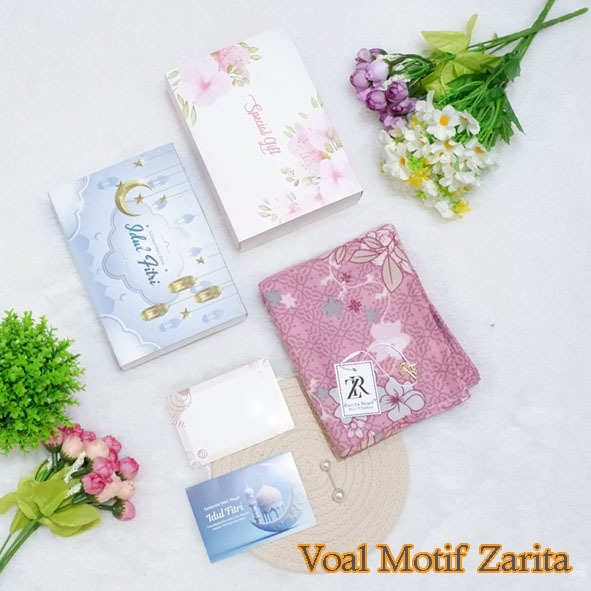 Hampers hijab segi empat zarita motif lc logo