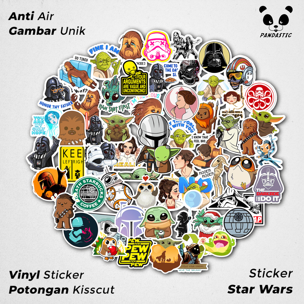 

Stiker Tempel Starwars Film Paper Vinyl Dekorasi Laptop Koper Tumbler Kulkas DIY