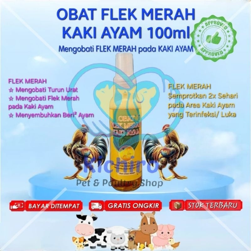 Obat Spray Flek Merah Kaki Ayam isi 100 ml Aladin Mengobati Turun Urat, Flek Merah dan Beri-Beri Pad