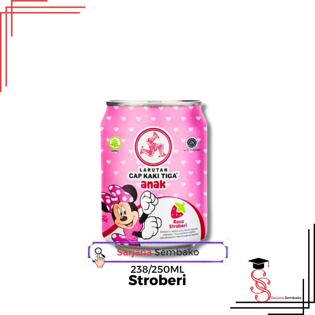 

Larutan Cap Kaki Tiga Anak - Stroberi